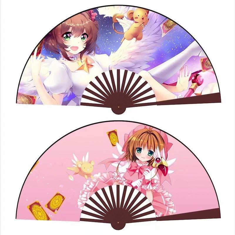 Quạt Sakura Cardcaptor Thủ lĩnh thẻ bài nan 31cm cầm tay in hình anime chibi