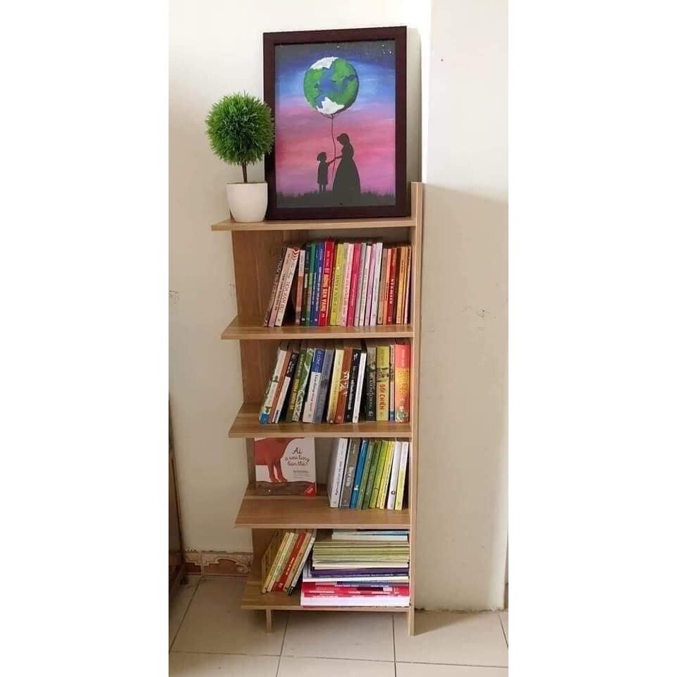 KỆ GÓC TƯỜNG, KỆ GỖ 5 TẦNG - gỗ MDF