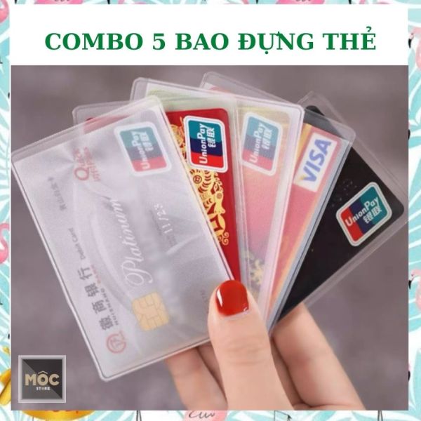[HCM]COMBO 5 BAO ĐỰNG THẺ CĂN CƯỚC CMNDATMNHÂN VIÊNSINH VIÊNBẰNG LÁI XEVỏ Bọc Bảo Vệ Các Loại Thẻ Chống Trầy Xước chipchống mờnhỏ gọn tiện lợiChất liệu PVC dẻo 9x6cmtúi nhựa trong suốtplastic card holdergiá rẻloại tốt