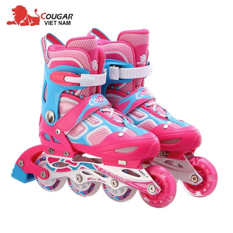 Phân phối Giày trượt patin Cougar 835LSG có đèn màu Hồng xanh bao giá thị trường