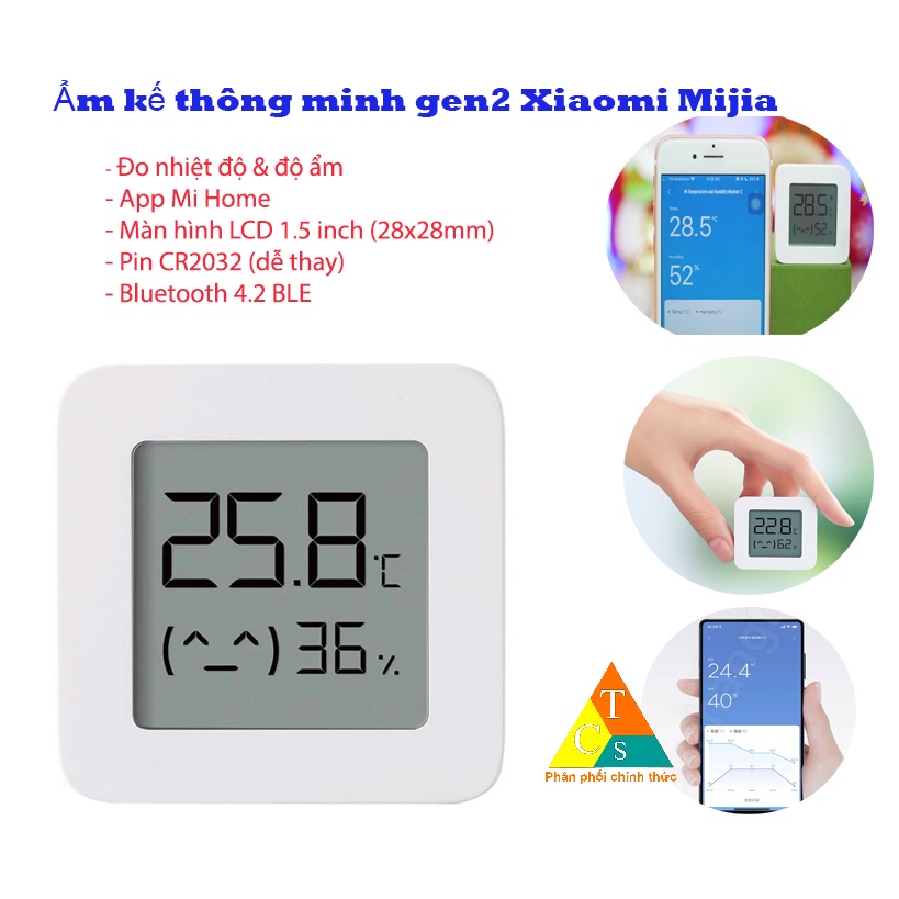 Đo nhiệt độ- độ ẩm Bluetooth Mijia gen 2 XIAOMI LYWSD03MMC