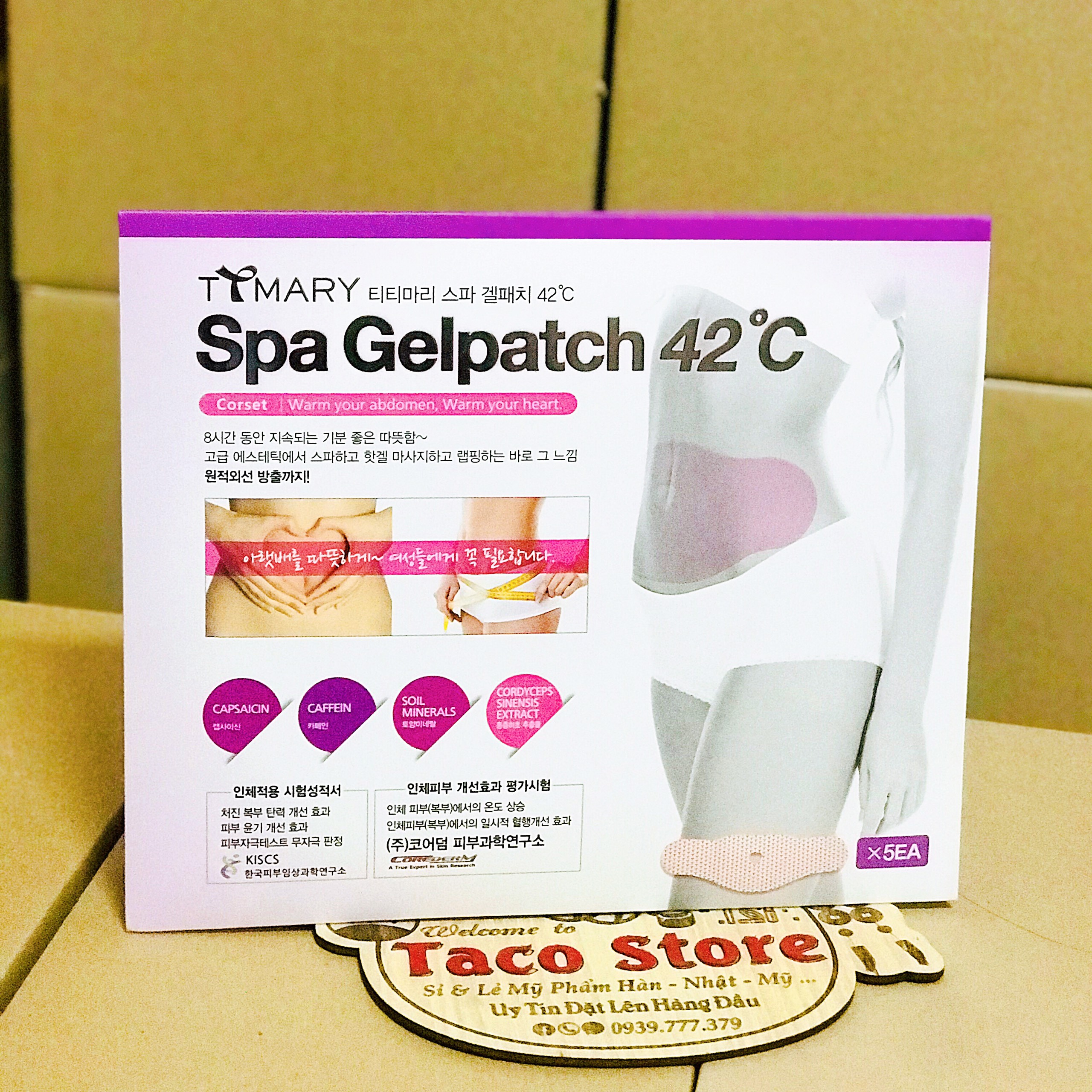 Miếng Dán Tan Mỡ Bụng Spa Gel Patch 42 độ hộp 5 miếng