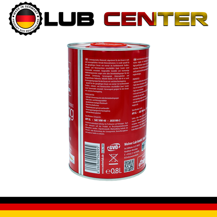 Nhớt xe máy Wolver 4T Racing 10W40 SL 800ml