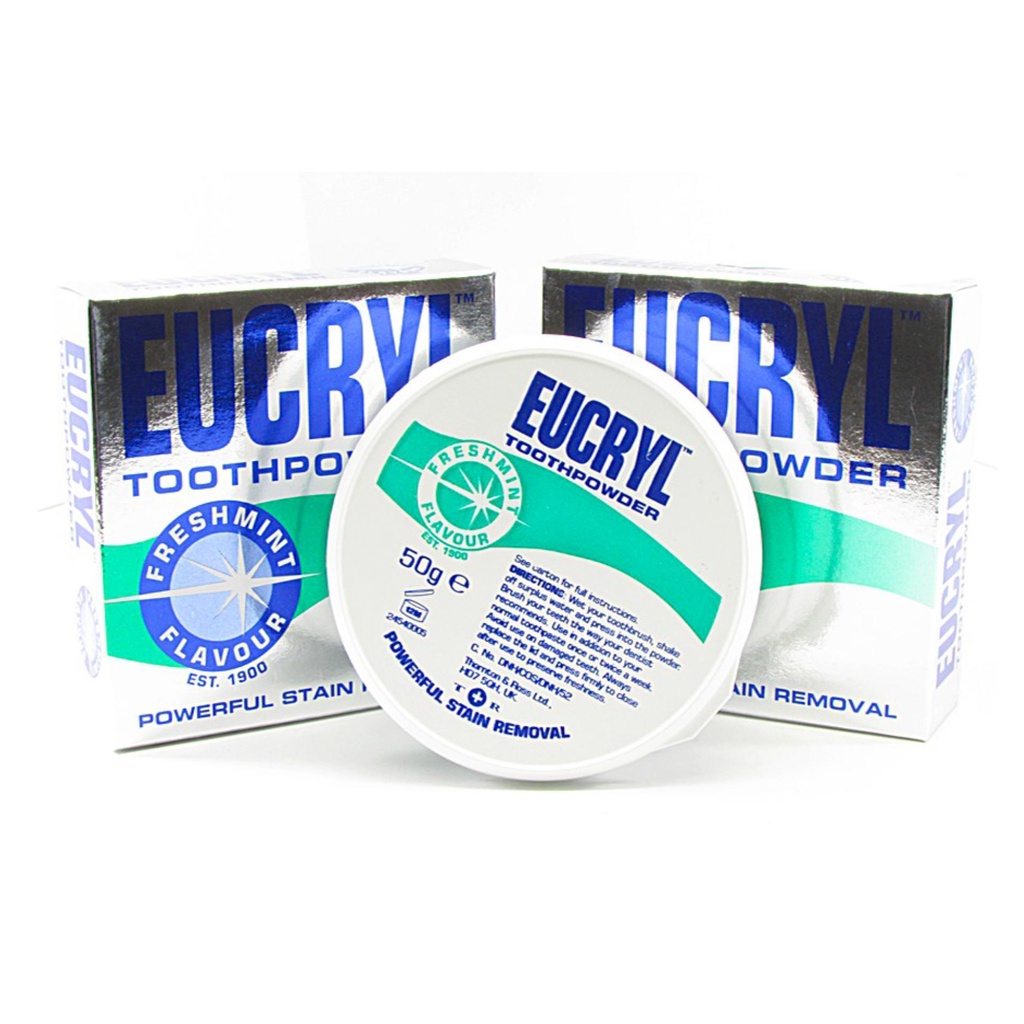 Bột Tẩy Trắng Răng Bạc Hà Eucryl Toothpowder (50g).
