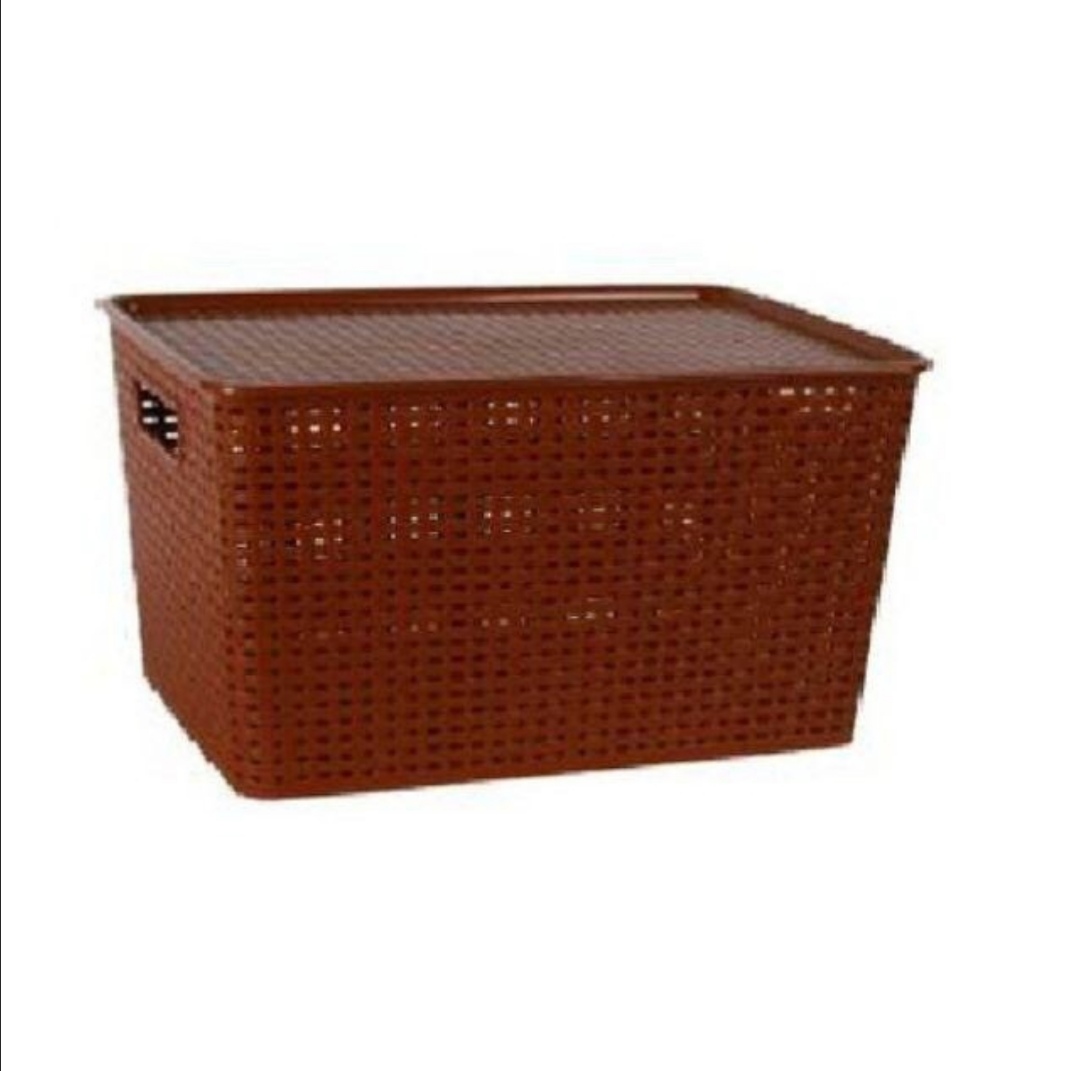 Bộ 3 Rổ nhựa có nắp Việt Nhật. Rổ rửa rau, hoa quả. Cỡ bé 14 x 19 x 28 cm. Cỡ trung 20 x 27 x 40 cm. Cỡ đại 23 x 30 x 43 cm (QK-386)
