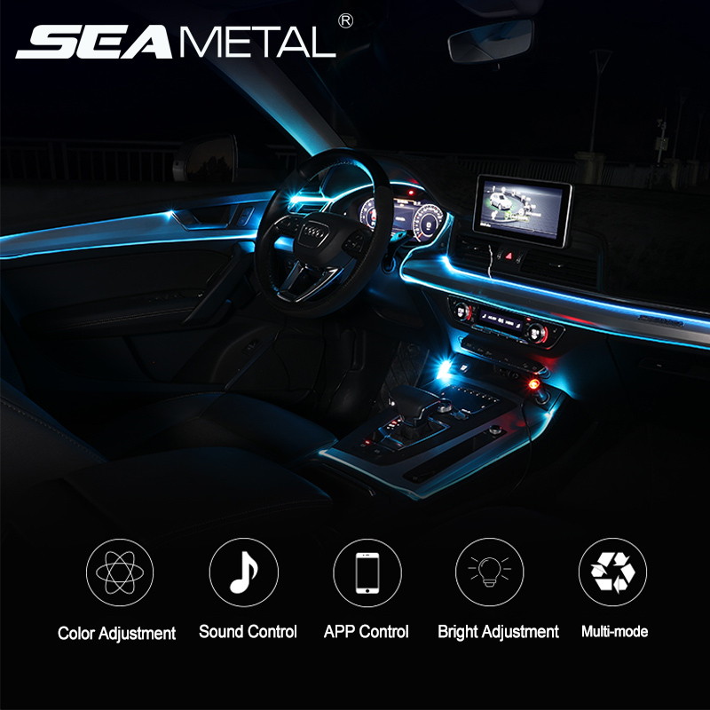 Car Mouldings 12V Car Dashboard Decoration Strips Auto Atmosphere Light
