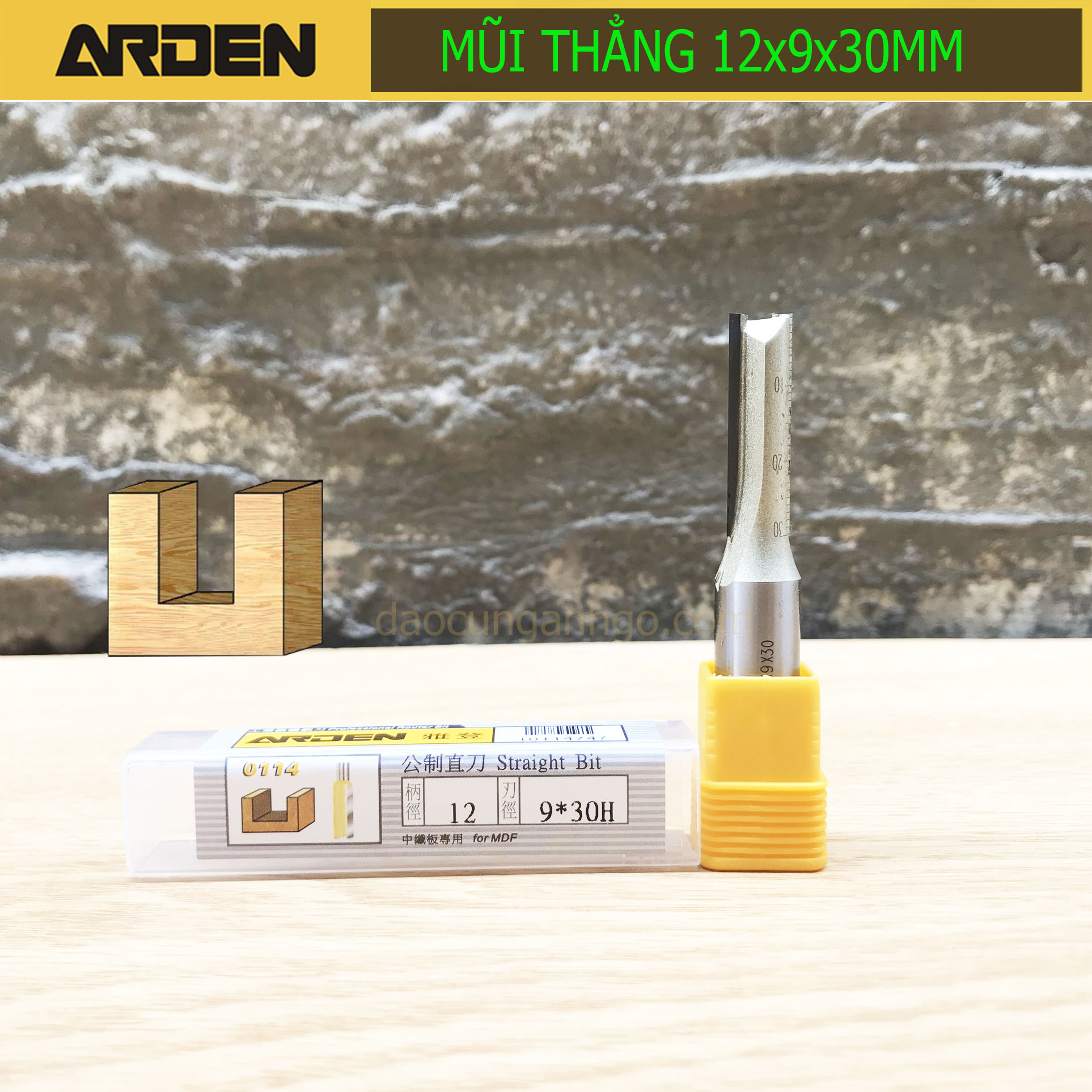 [HCM]Mũi Router thẳng ARDEN 6-12mm Cốt 12mm