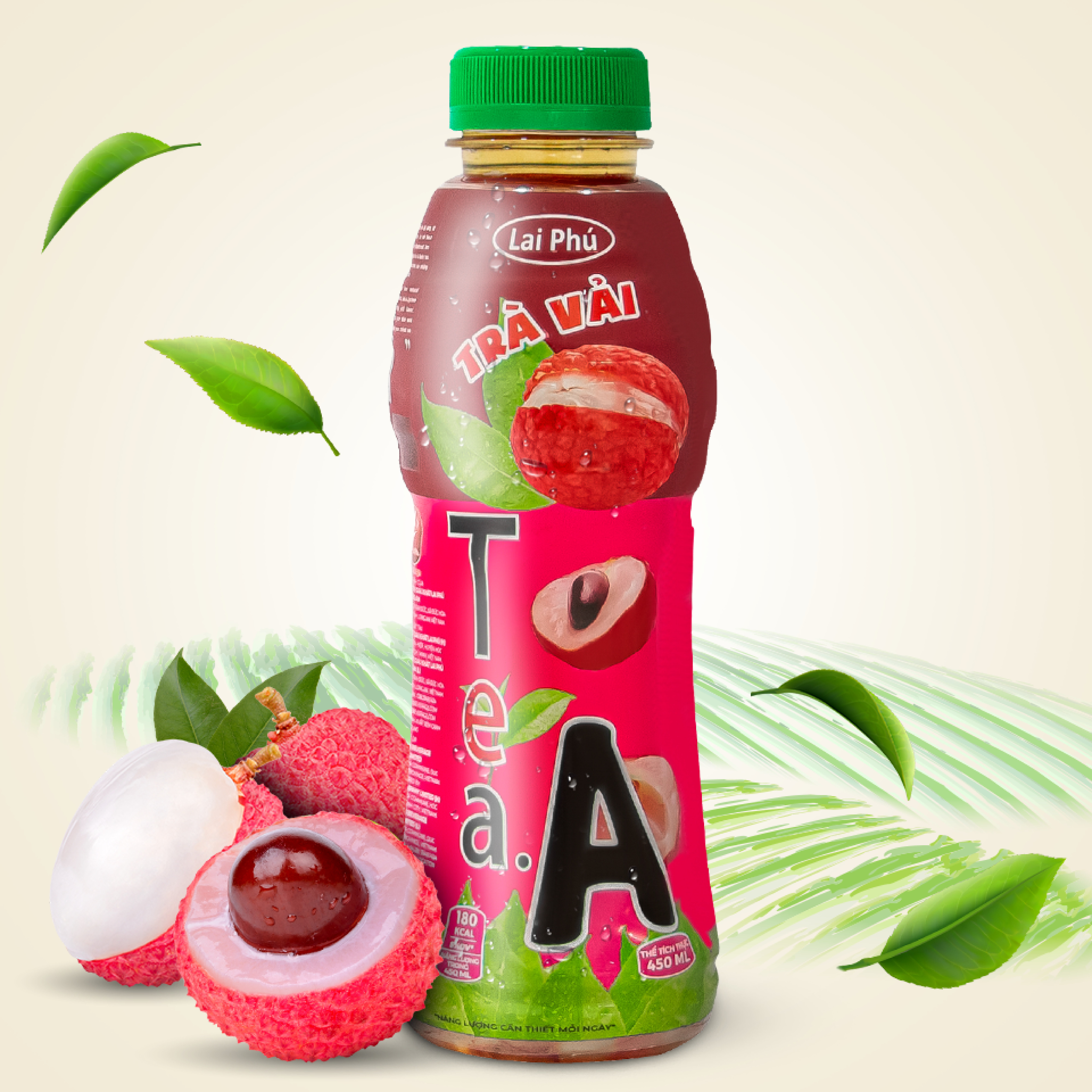 Trà Vải Tea.A chai 450ml (Thùng 24 chai)