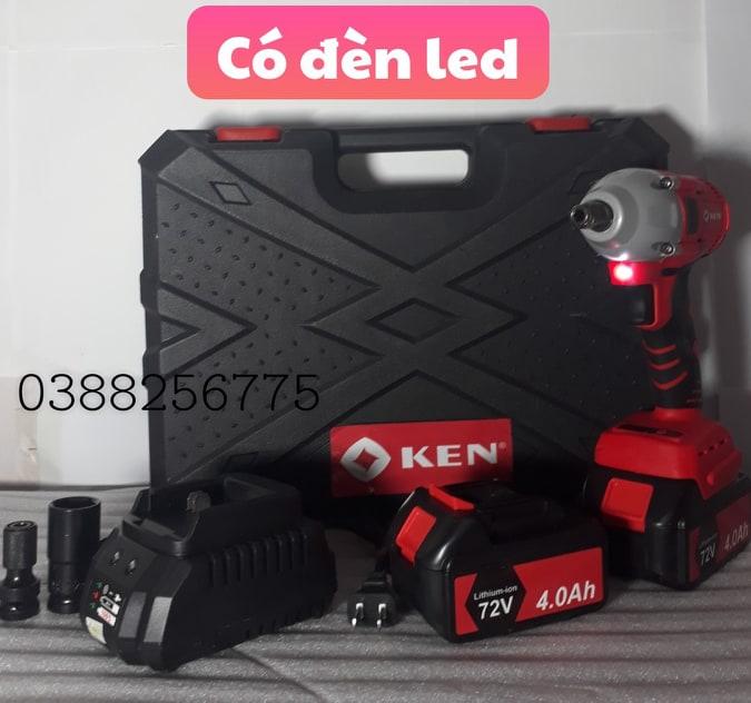 MÁY SIẾT BULONG KEN  KHÔNG THAN 72V (kèm 2pin.tặng đầu chuyển bulong sang bắt vít)