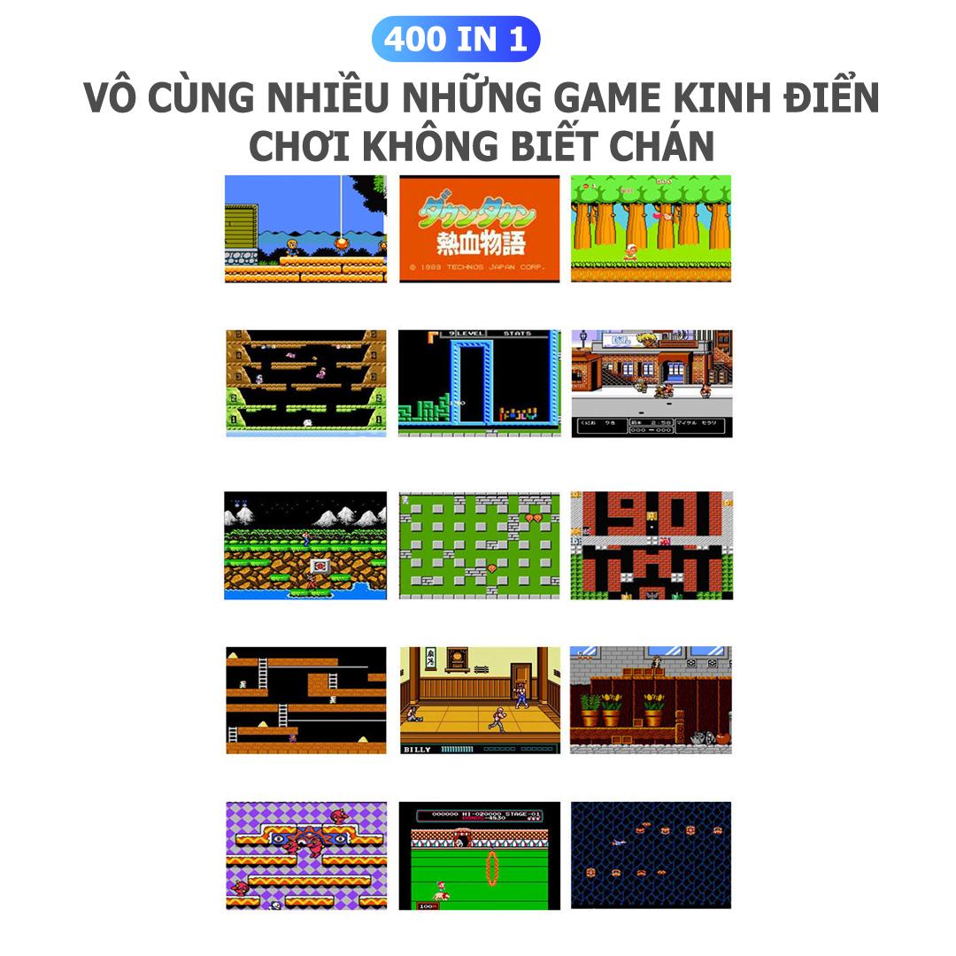 MÁY CHƠI GAME 4 NÚT CẦM TAY SUP GAME BOX 400 IN 1 PLUS