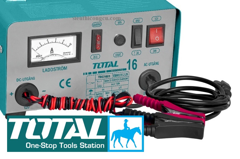 Máy sạc bình điện ắc qui 12V 24V 6V TOTAL INGCO TBC1601 ING-CB1601