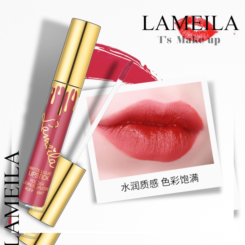 [lameila] Son kem lì Lameila Matte Liquid Lipstick lên môi mềm mịn
