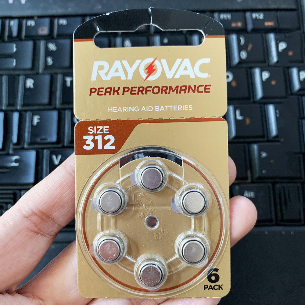 2 vỉ Pin máy trợ thính Rayovac PR41, Pin AG3, pin 312 ( vỉ 6 viên )