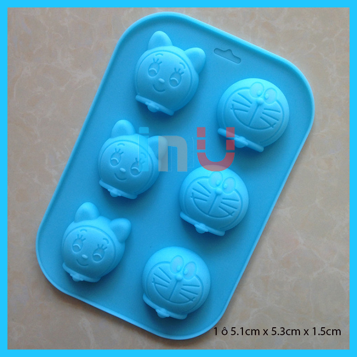 [HCM]Khuôn silicon doremon và doremi làm socola đổ rau câu nướng bánh mini