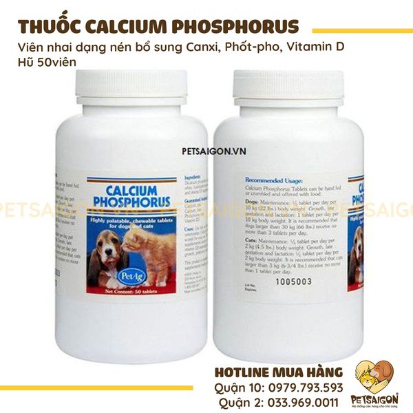 CALCIUM PHOSPHORUS BỔ SUNG CANXI CHO CHÓ 50 VIÊN