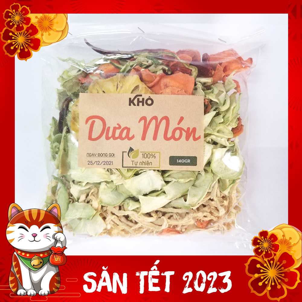1 gói dưa món khô truyền thống dưa cải cà rốt ớt đu đủ thơm đủ vị 120gr
