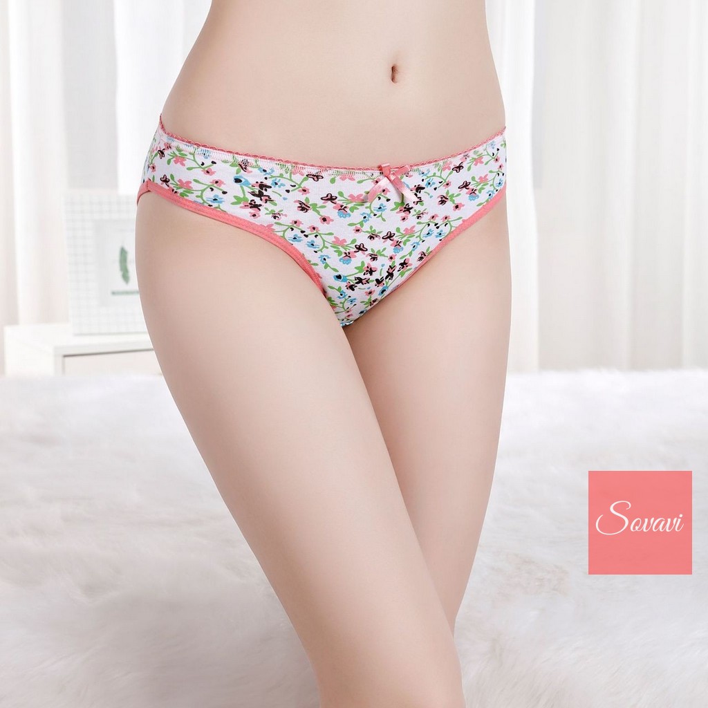 Combo 05 quần lót cotton nữ hoa nhí QLS065 -Sovavi