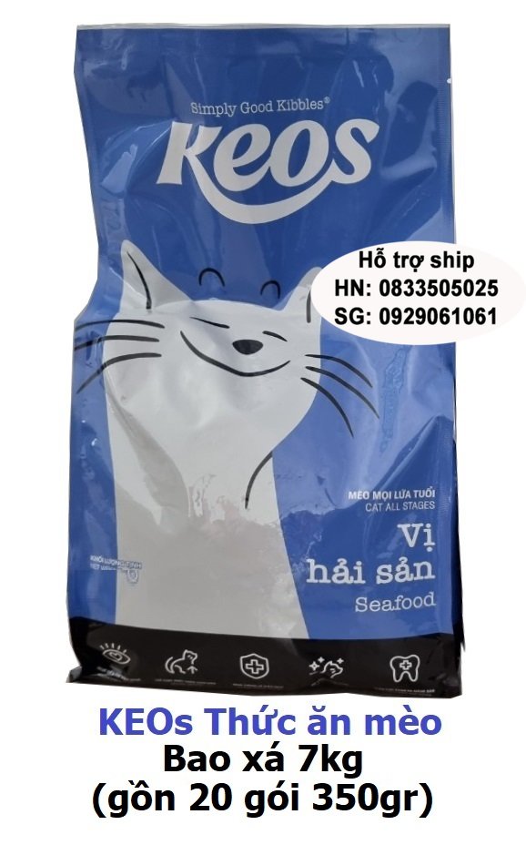 Hanpet - (Bao lớn) KEOS Thức ăn cho mèo mọi lứa tuổi / thức ăn hạt cho mèo / thức ăn dạng hạt khô cho mèo con và mèo lớn
