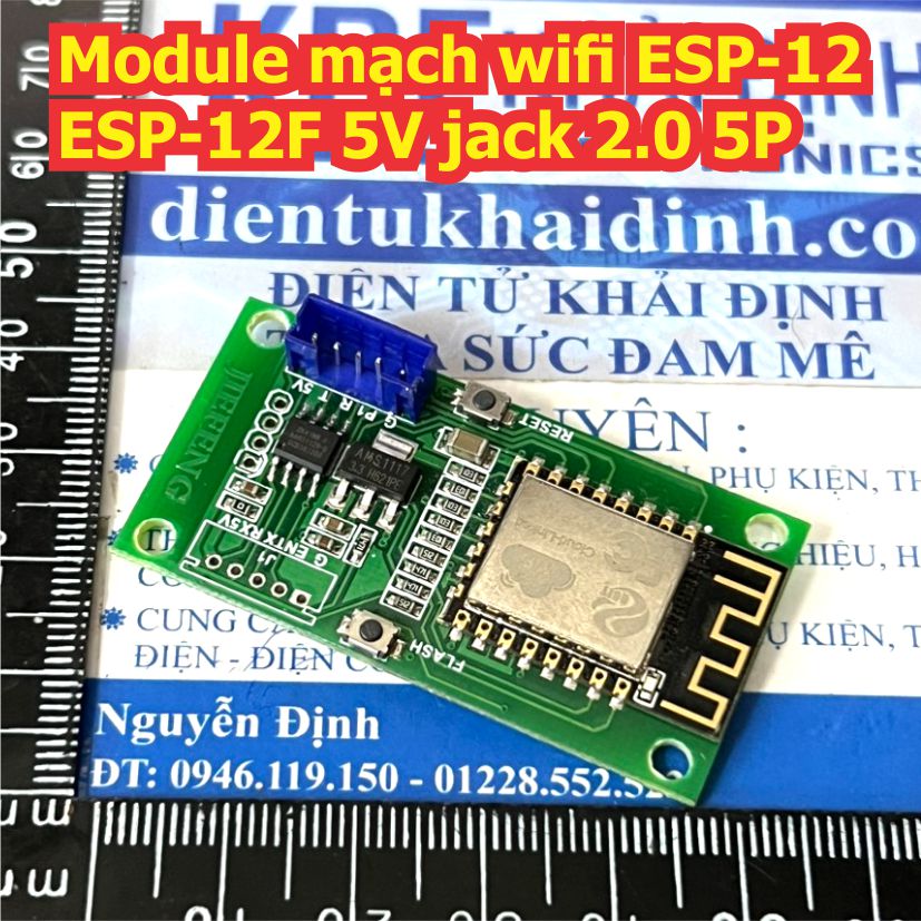 Module mạch wifi ESP-12 ESP-12F 5V jack 2.0 5P kde4592