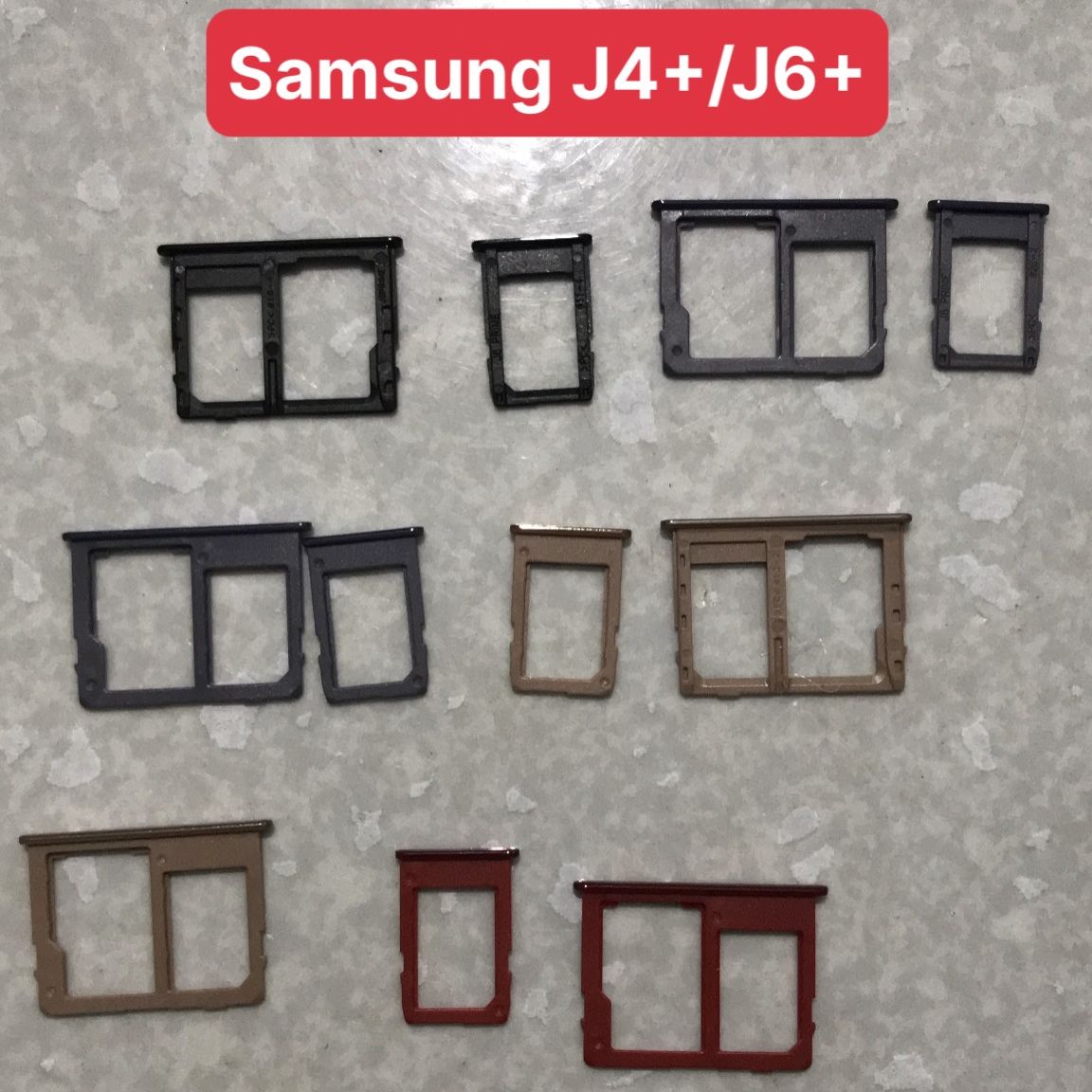 Khay sim samsung J6+/ J6 plus  (gồm khay sim và khay thẻ nhớ)