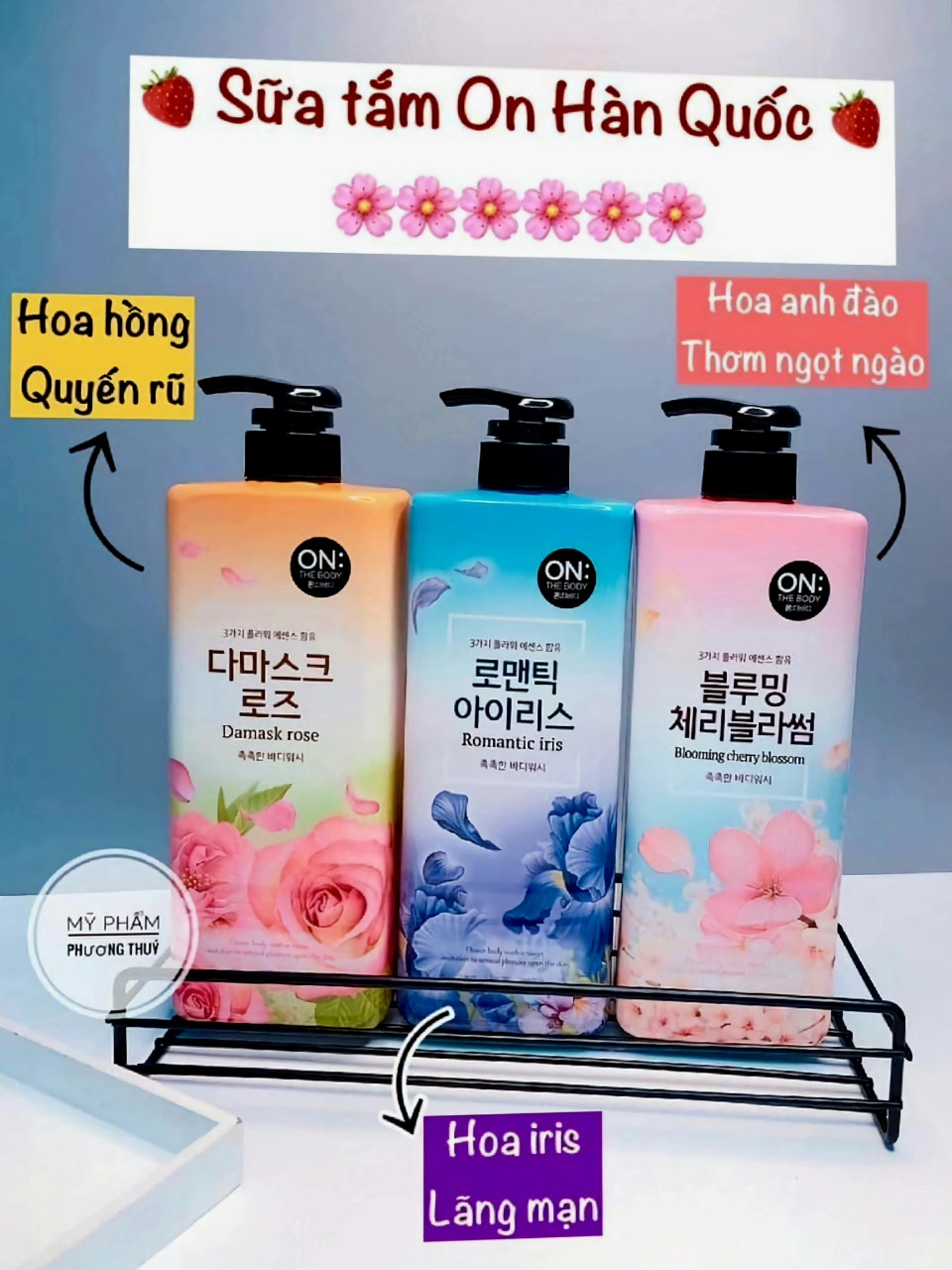 Sữa tắm nước hoa ON THE BODY HÀN QUỐC .