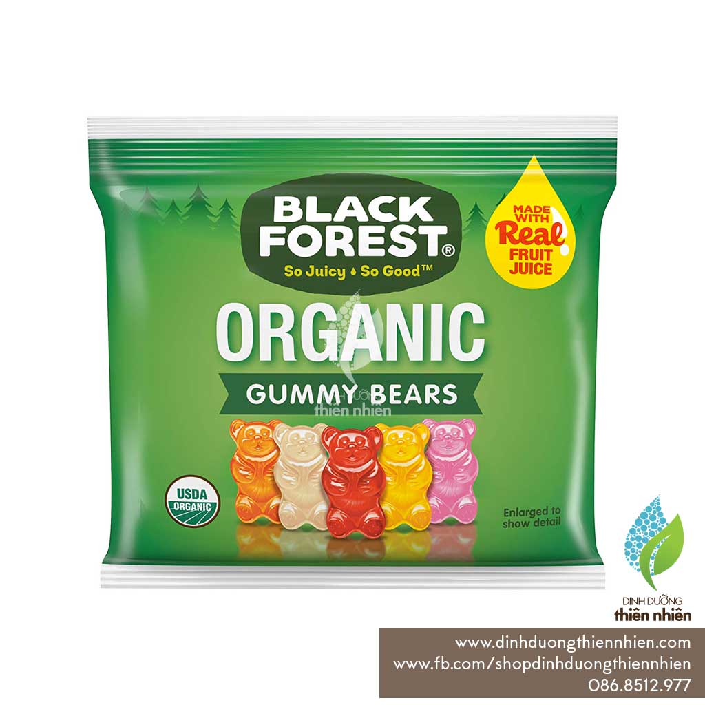 Kẹo Dẻo Hữu Cơ Hình Gấu Black Forest Organic Gummy Bears, 5 Gói Nhỏ