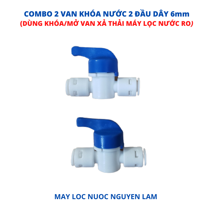 (HCM) Van Khóa Cấp Nước Dây 6mm - (Dùng Đóng/Mở Nguồn Nước Và Trong Bộ Van Xả Thải Máy Lọc Nước RO)