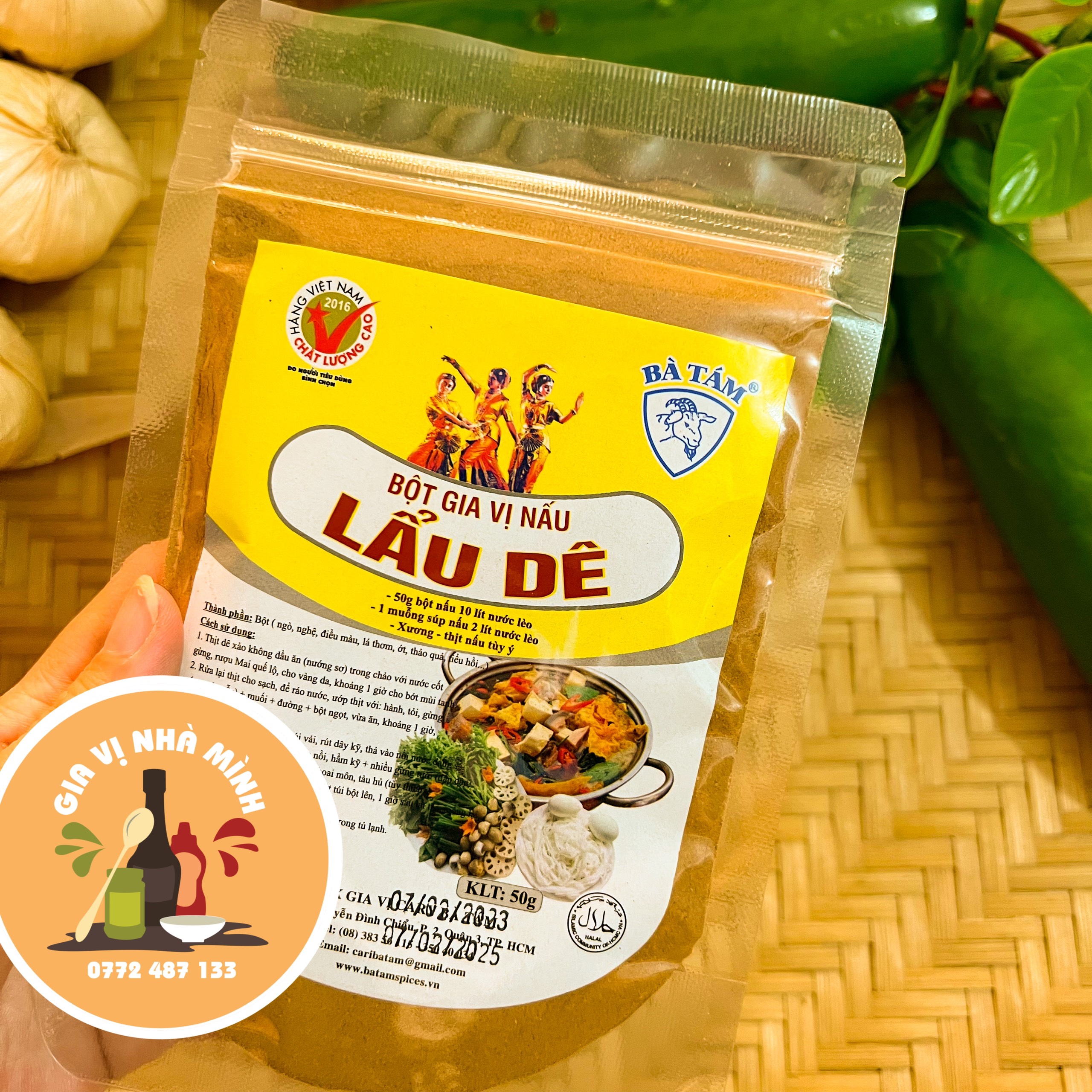 BỘT GIA VỊ LẨU DÊ HIỆU BÀ TÁM -GÓI 50GR
