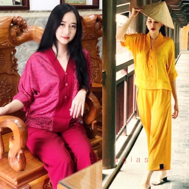 Đồ Lam Đi Chùa # Bà Lai Vải Gấm, Lụa Pháp Cao Cấp