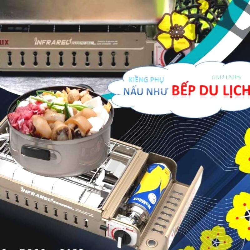 [HCM]BẾP NƯỚNG GA MINI NAMILUX GM2120PS(HAI CHỨC NĂNG NƯỚNG & NẤU)