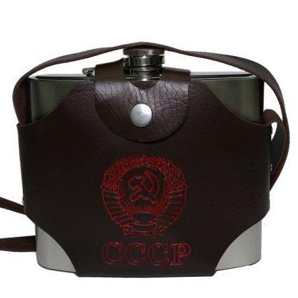 Bình Inox CCCP Dung Tích 1L + Tặng Phễu + Bao Da
