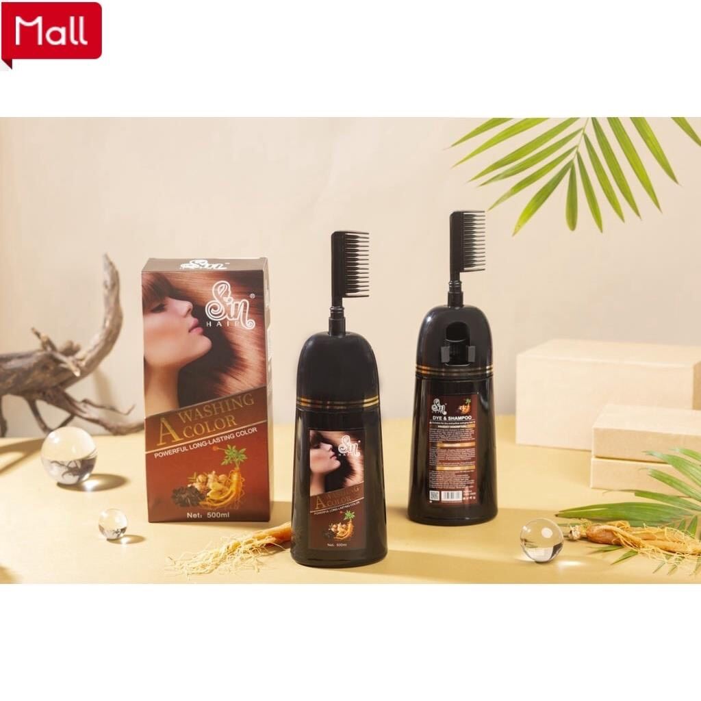 DẦU GỘI PHỦ BẠC SIN HAIR NHẬT BẢN CHÍNH HÃNG 500ML THẢO DƯỢC NHUỘM ĐEN TÓC NÂU TÓC NHÂN SÂM