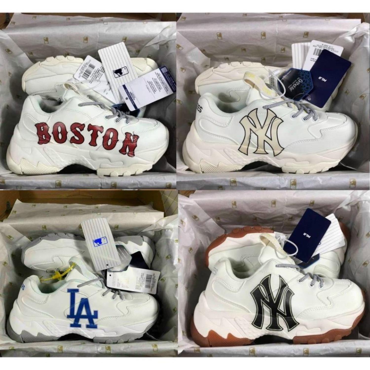 [ SALE ĐẬM ] Giày MLB Boston hót hít, Giày Thể Thao Tăng Chiều Cao MLB Boston, LA, NY bản đẹp