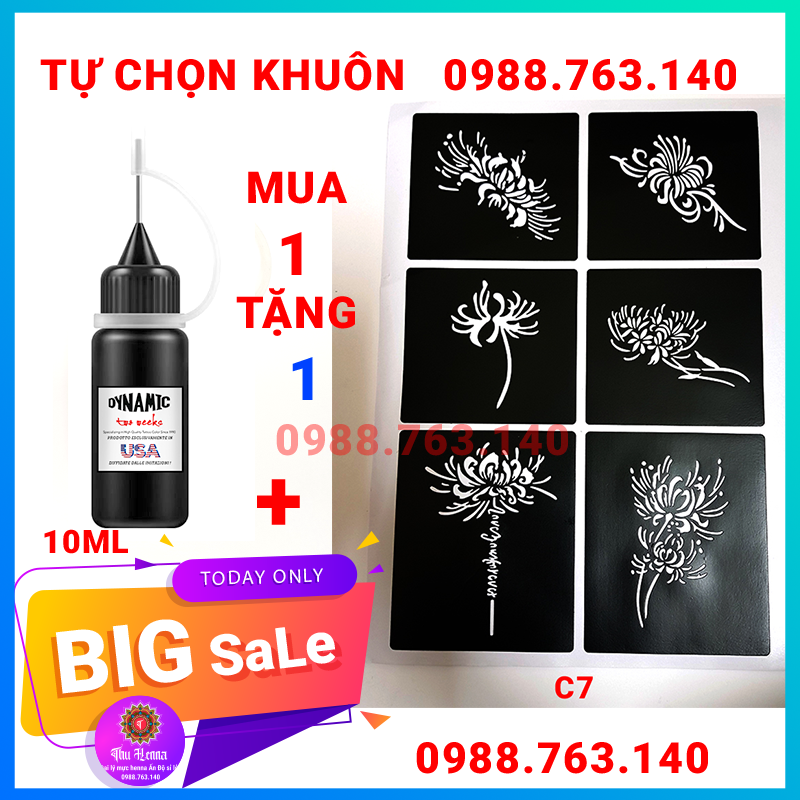 Mực xăm tạm thời 7-15 ngày ( MẪU MỚI TẶNG 30-100 hình khuôn)