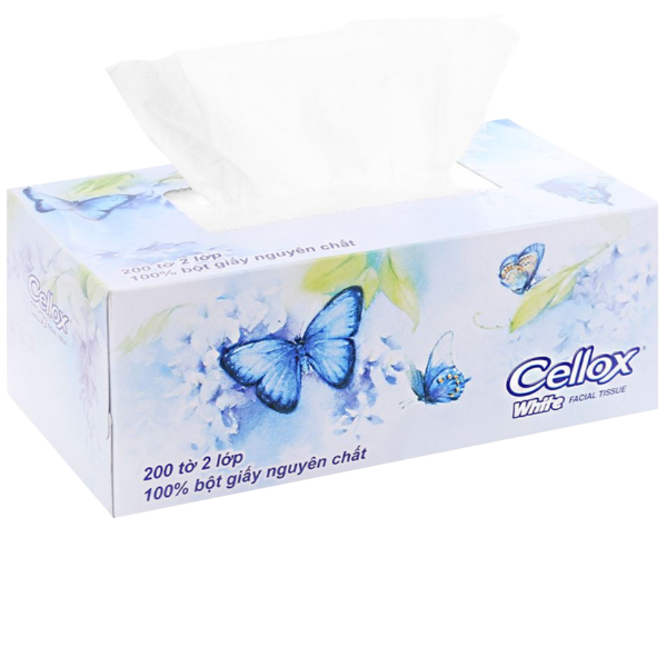 Khăn Giấy Cellox White 2 Lớp Hộp 200 Tờ