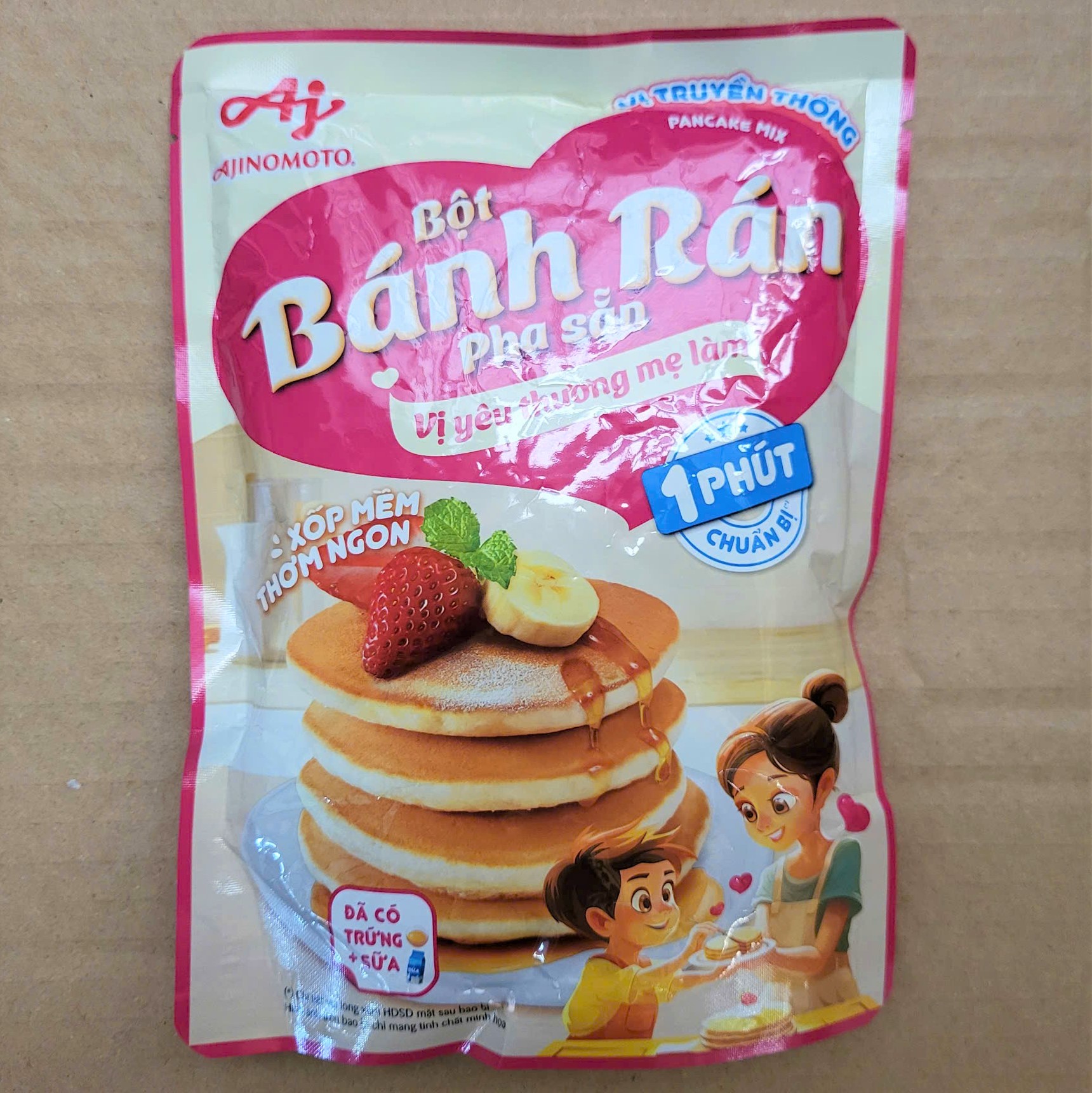Bột bánh rán pha sẵn vị truyền thống ajinomoto vanilla pancake mix powder