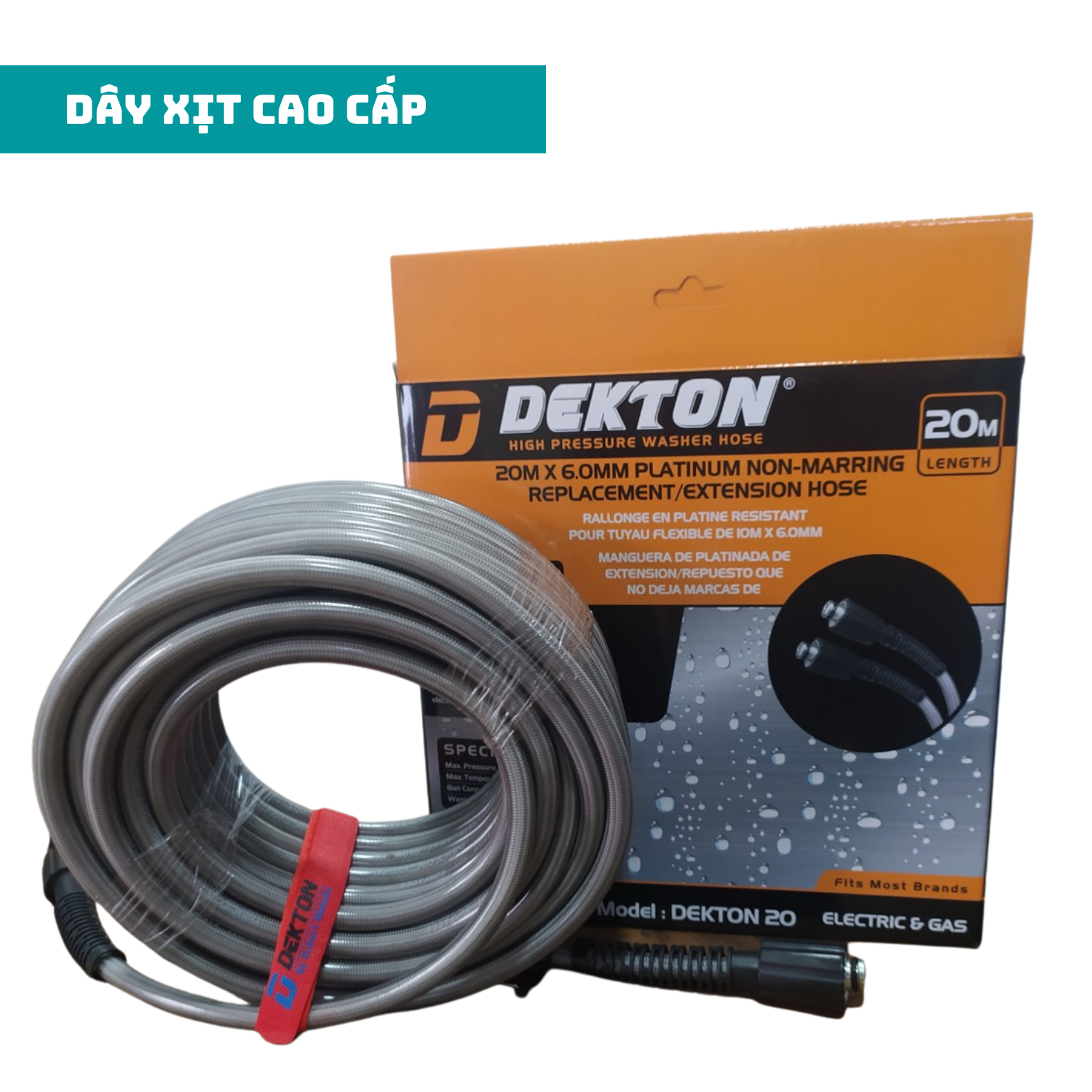 Dây xịt áp lực cao thương hiệu DEKTON - 10m, 15m, 20m