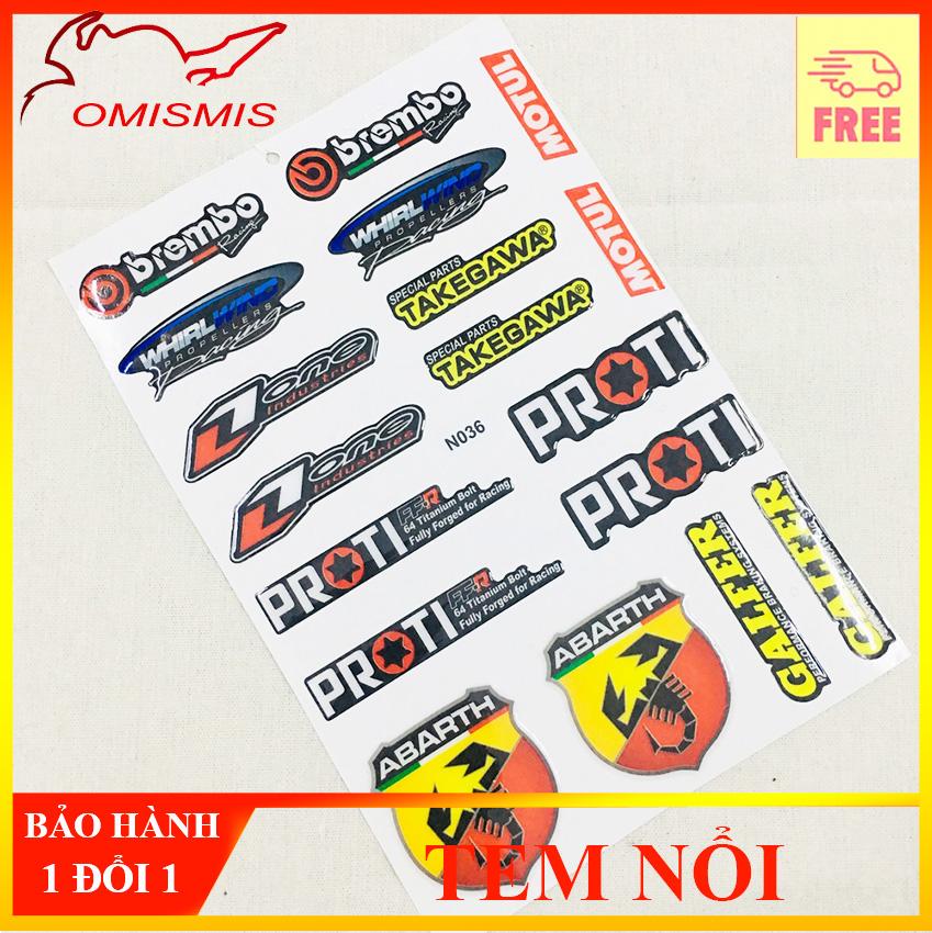 [HCM][TEM NỔI] BỘ TEM NỔI DECAL STICKER TEM TRANG TRÍ XE PROTI
