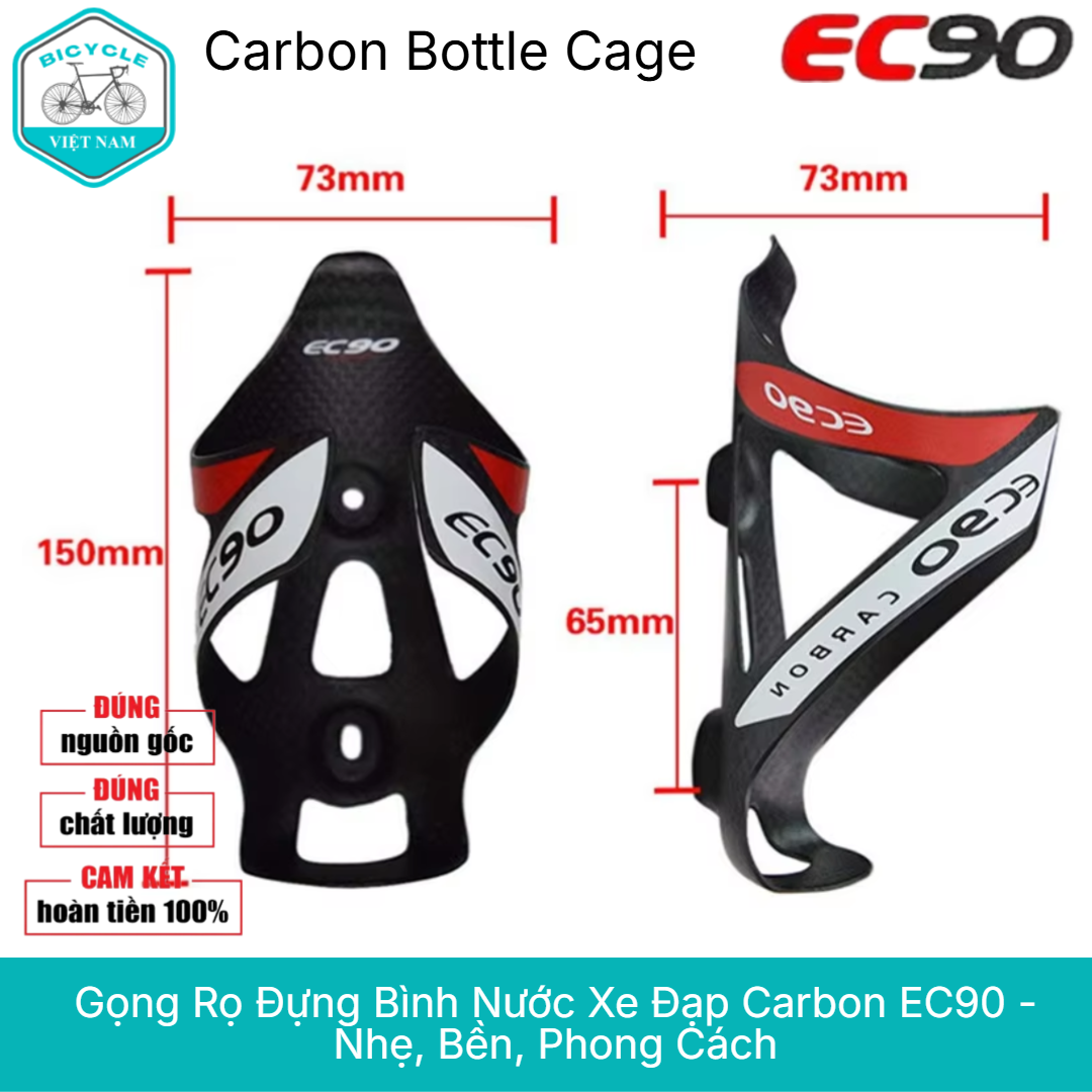 Gọng Rọ Đựng Bình Nước Xe Đạp Carbon EC90 Siêu Nhẹ 25g – Thiết Kế Thể Thao Cao Cấp