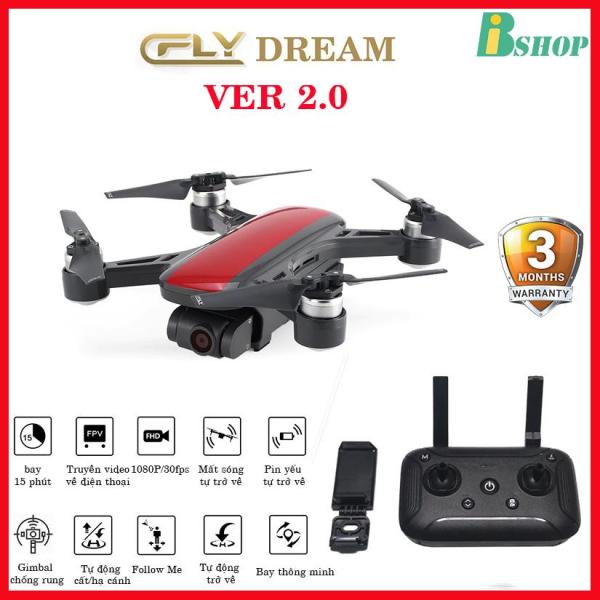 Flycam C-Fly Dream  Ver 2.0 GPS, Camera 1080P , gimbal chống rung 2 trục, bảo hành 3 tháng, thiết kế giống DJI spark