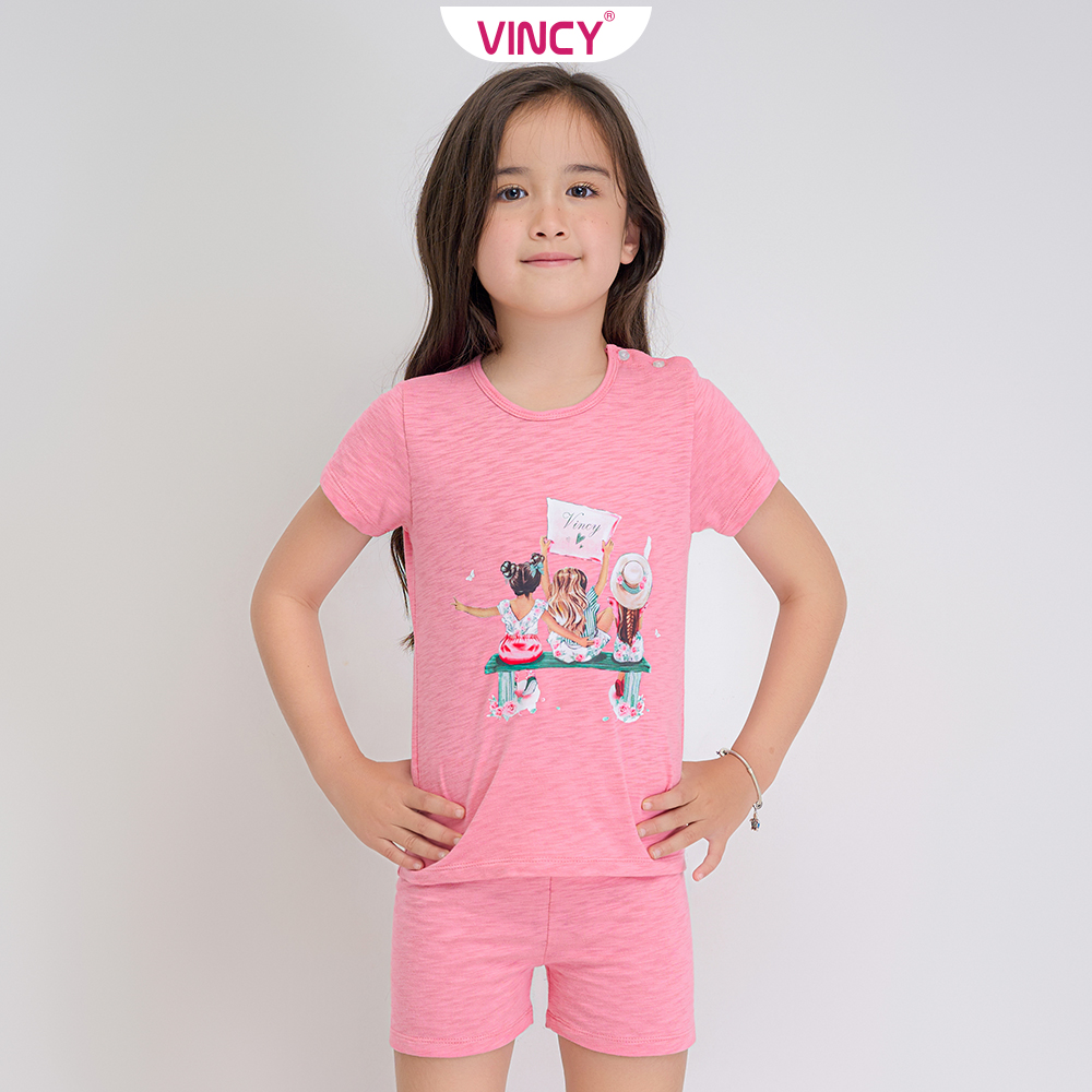 Bộ đồ short thun cho bé vincy thoáng mát kst088w12