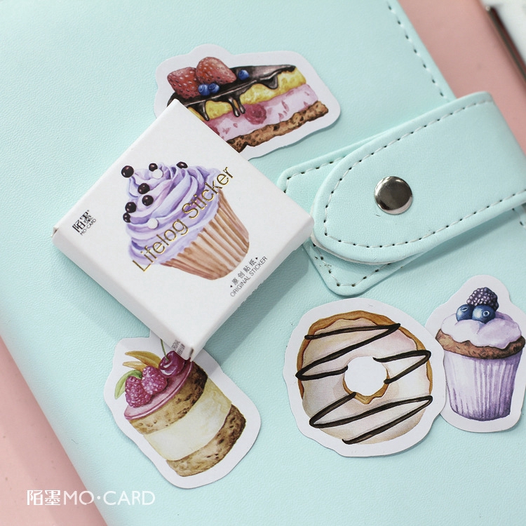 Hộp 45 Sticker Chủ Đề Cupcake Trang Trí Planner - Case Sover