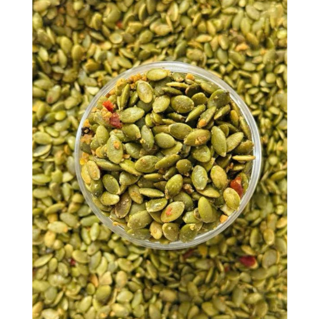 250Gram hạt bí tách vỏ rang tỏi ớt