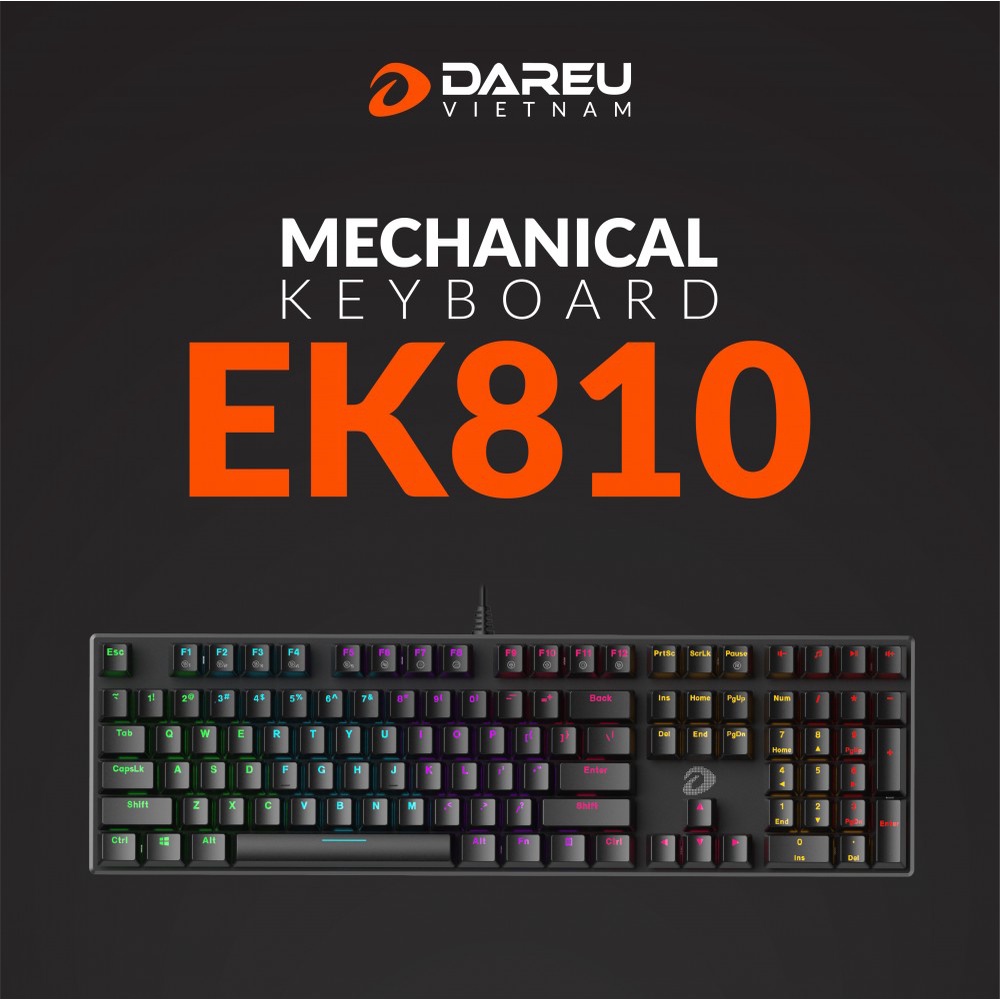 Bàn phím cơ Gaming Dareu EK810 Multi Led (Chính hãng, BH 24 tháng)