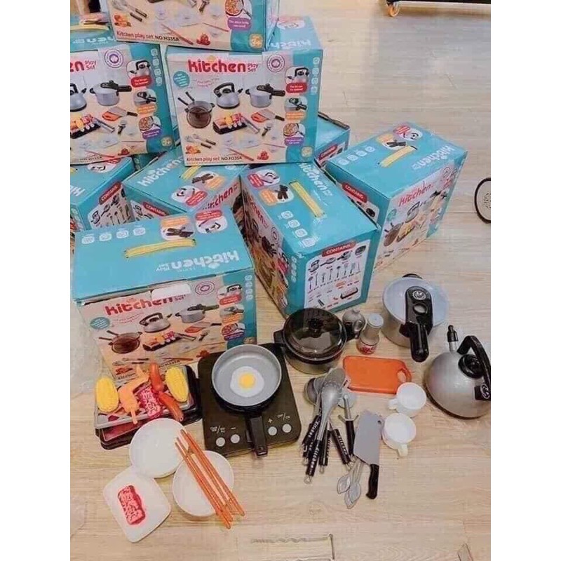 Bộ đồ chơi nấu ăn cho bé gồm 36 đồ vật size to