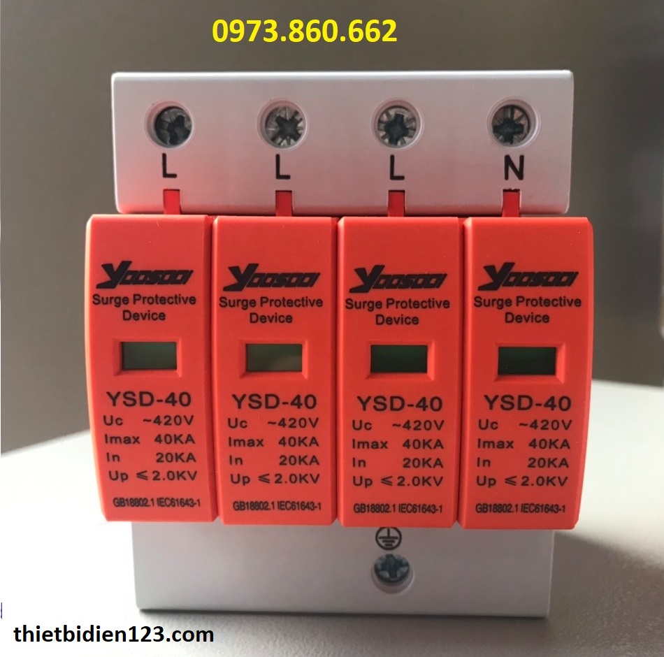Thiết bị chống sét lan truyền xoay chiều AC 4P 40kA