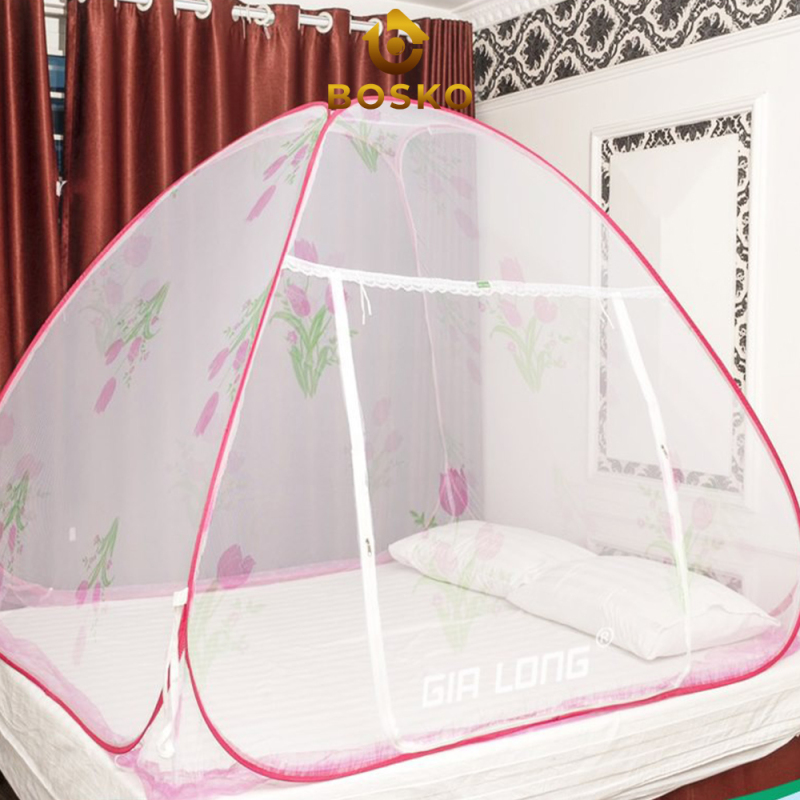 Bosko - Màn chụp tự động, mùng tự bung Gia Long có viền chân chống muỗi cắn siêu bền