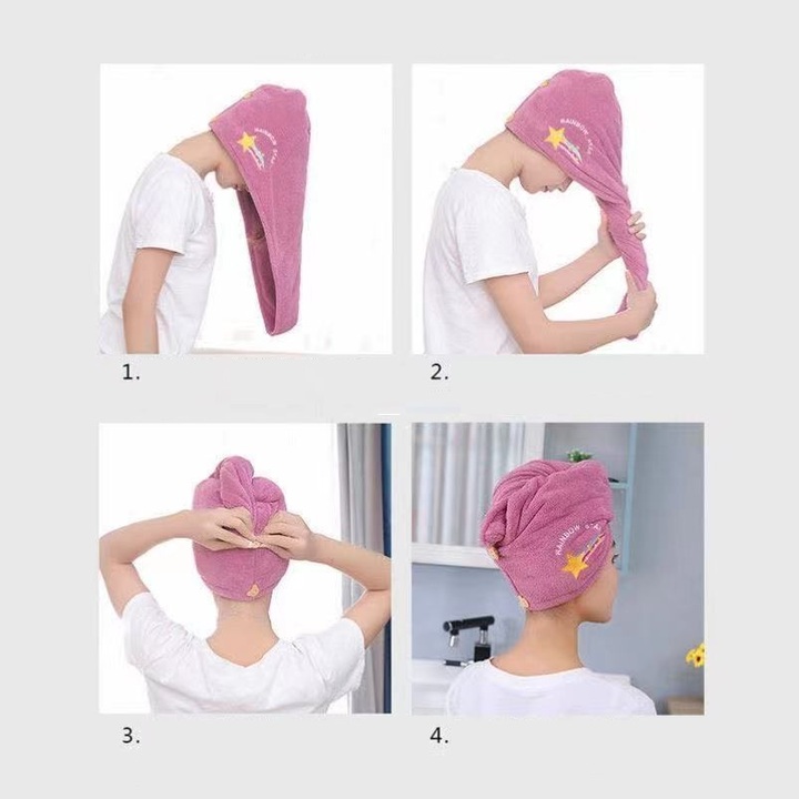 Khăn ủ tóc, sấy tóc nhanh khô thấm hút nước cực tốt