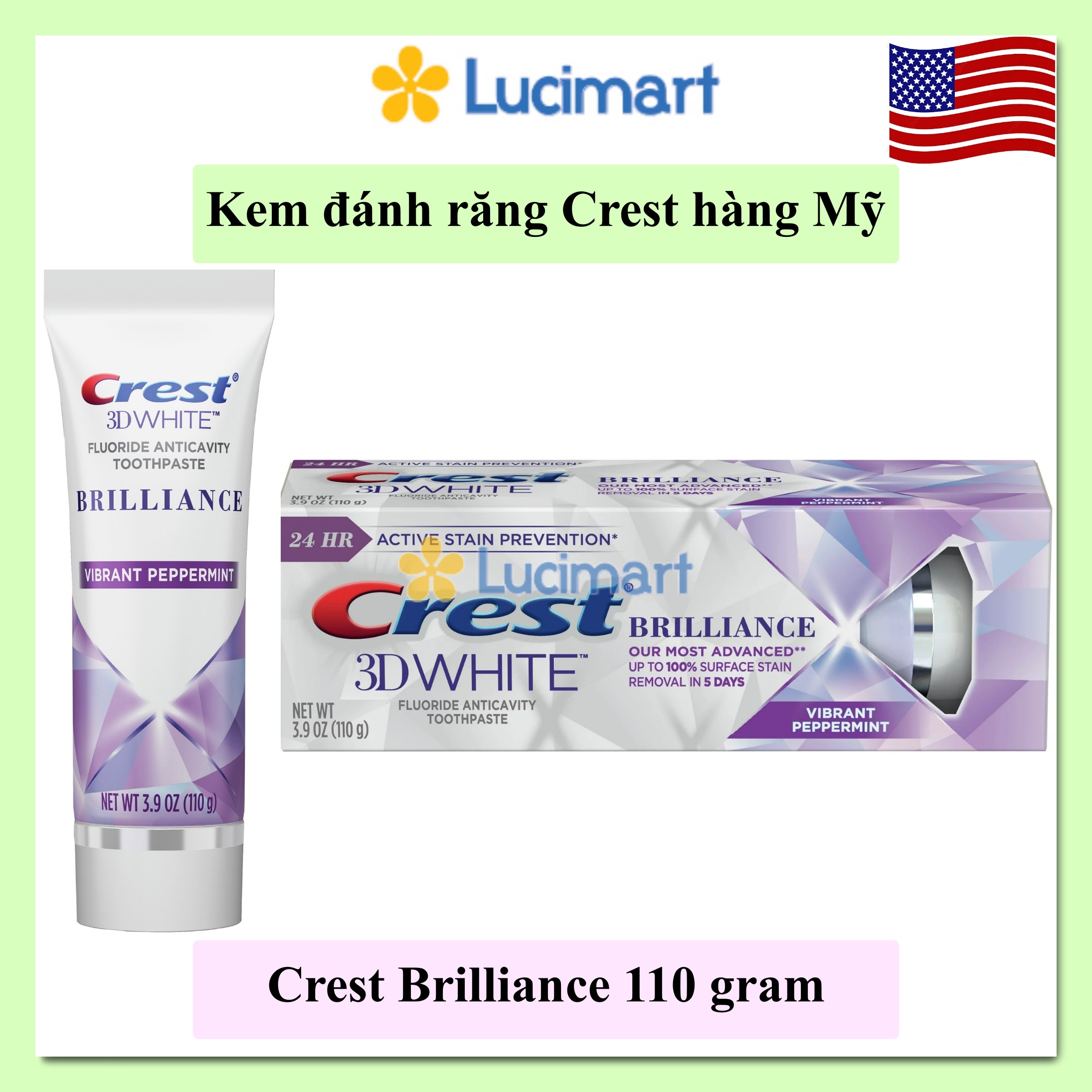Kem đánh răng Crest của Mỹ các loại [Hàng Mỹ]