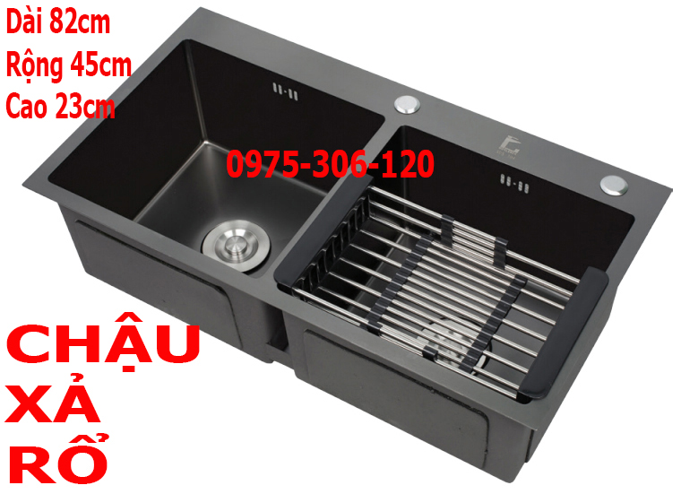 [HCM][PHỦ NANO CHỐNG TRẦY XƯỚC Combo Chậu Rửa Chén Bát CAO CẤP N5 8245 NA.GRAND NANO và Rổ Rút Đa Năng đựng trái cây và bộ xả chậu